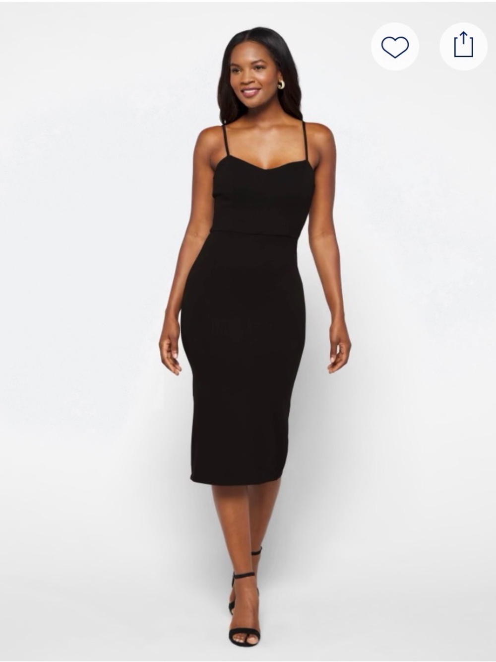 Nine Britton - Classic Black Spaghetti-Strap Midi Dress